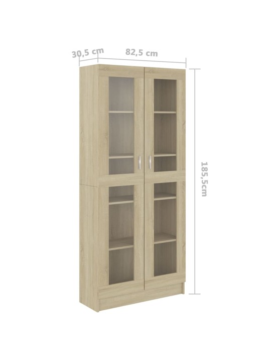 Prosklená skříň dub sonoma 82,5x30,5x185,5 cm kompozitní dřevo