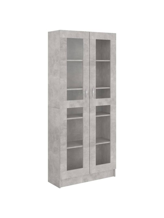 Prosklená skříň betonově šedá 82,5 x 30,5 x 185,5 cm kompozit