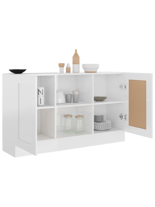Příborník bílý vysoký lesk 120 x 30,5 x 70 cm kompozitní dřevo