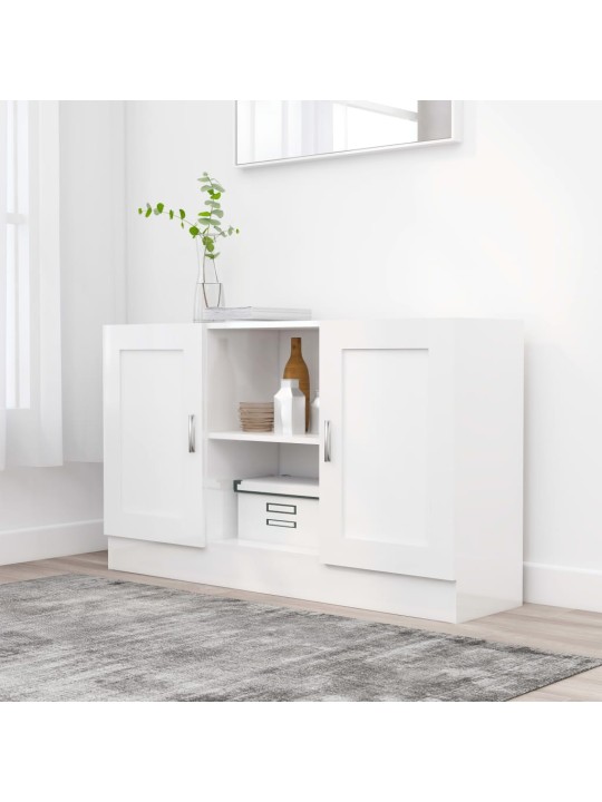 Příborník bílý vysoký lesk 120 x 30,5 x 70 cm kompozitní dřevo