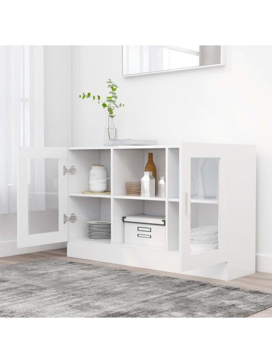 Prosklená skříň bílá 120 x 30,5 x 70 cm kompozitní dřevo