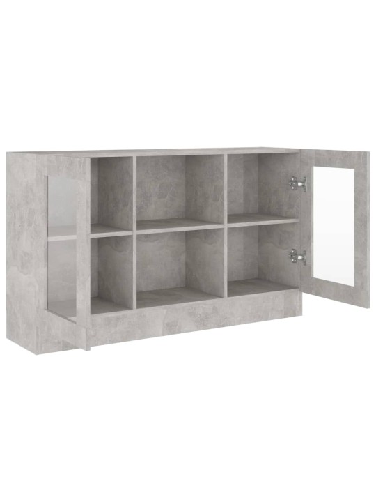 Prosklená skříň betonová šedá 120x30,5x70 cm kompozitní dřevo