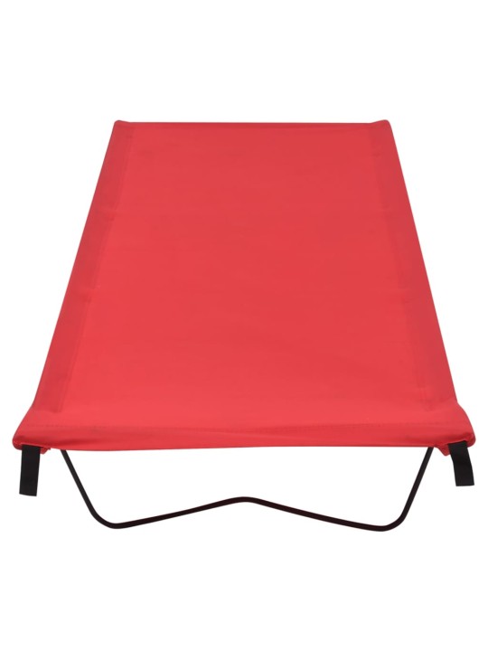 Kempingová postel 180 x 60 x 19 cm oxfordská látka ocel červená