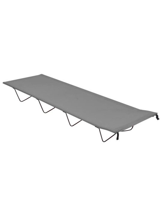 Kempingová postel 180 x 60 x 19 cm oxfordská látka a ocel šedá