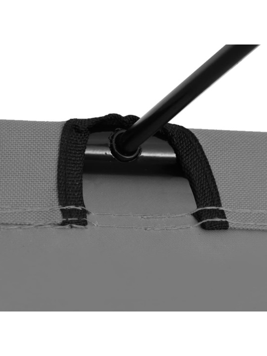 Kempingová postel 180 x 60 x 19 cm oxfordská látka a ocel šedá