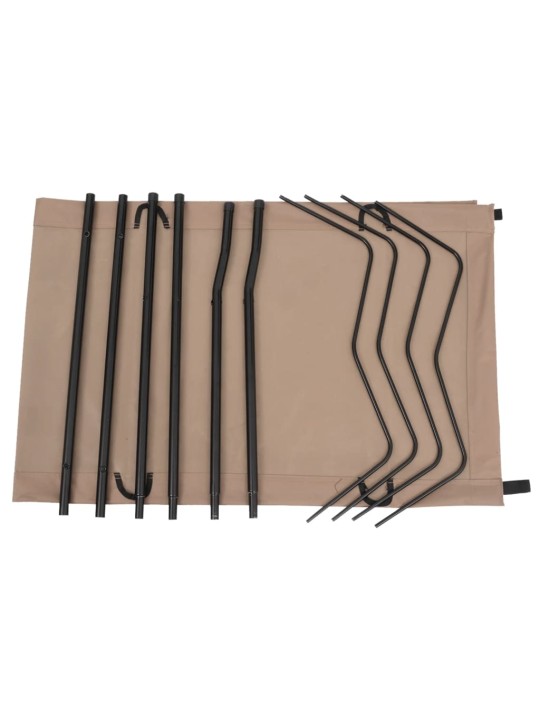 Kempingová postel 180 x 60 x 19 cm oxfordská látka ocel taupe