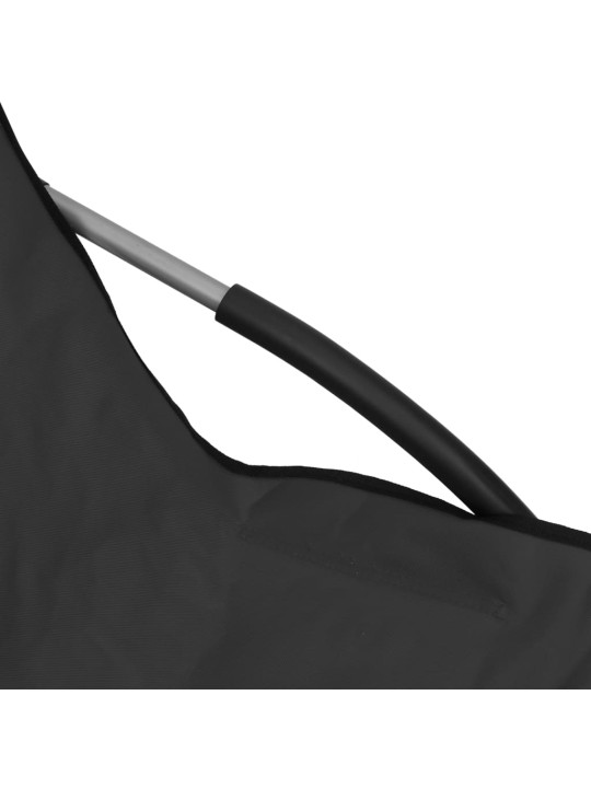 Skládací plážová křesla 2 ks černá textil