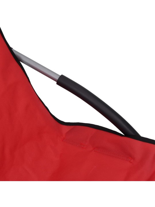 Skládací plážová křesla 2 ks červená textil