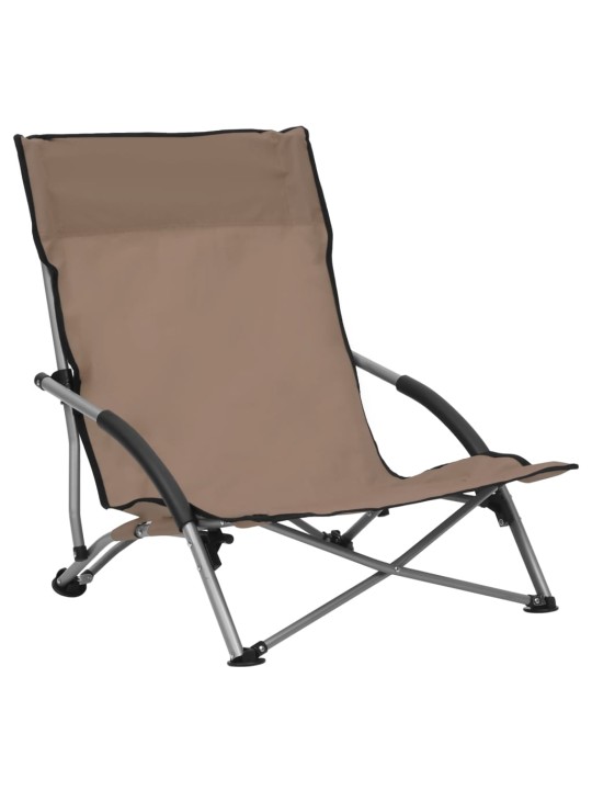 Skládací plážová křesla 2 ks taupe textil