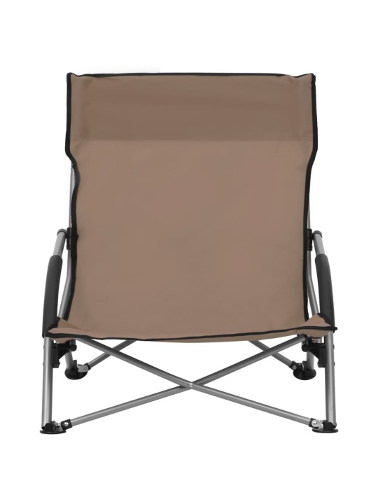 Skládací plážová křesla 2 ks taupe textil