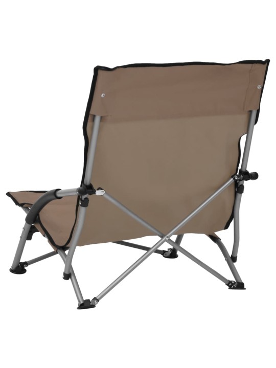 Skládací plážová křesla 2 ks taupe textil