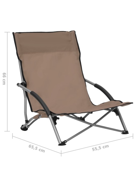 Skládací plážová křesla 2 ks taupe textil