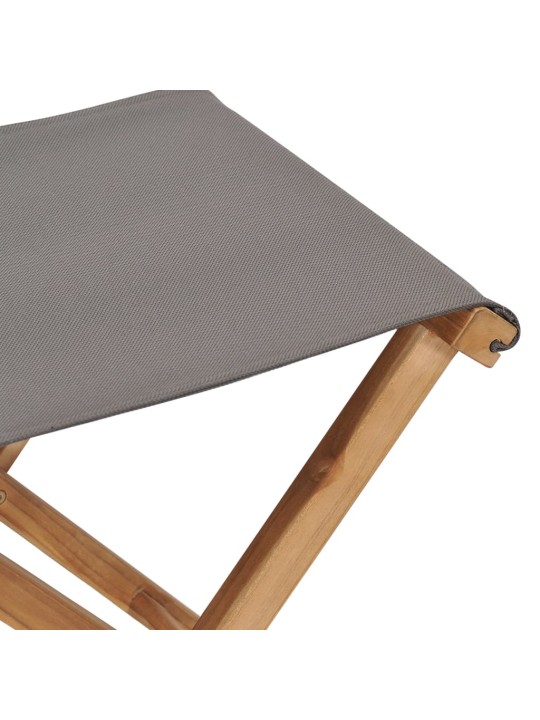 Skládací židle 2 ks masivní teakové dřevo a textil tmavě šedé