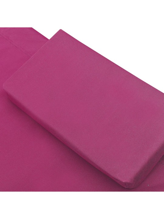 Zahradní lehátko textil růžové