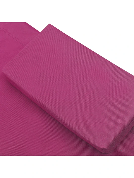 Zahradní lehátko textil růžové