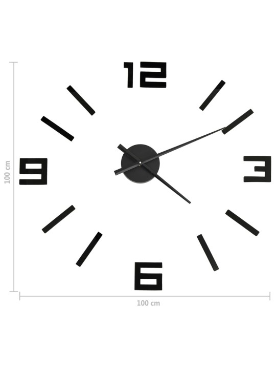 3D Nástěnné hodiny moderní design černé 100 cm XXL