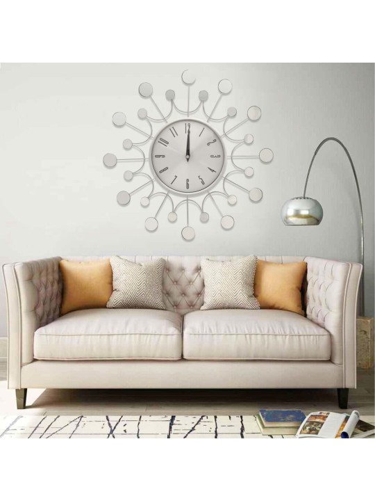 325165 Wall Clock Silver 40 cm Metal