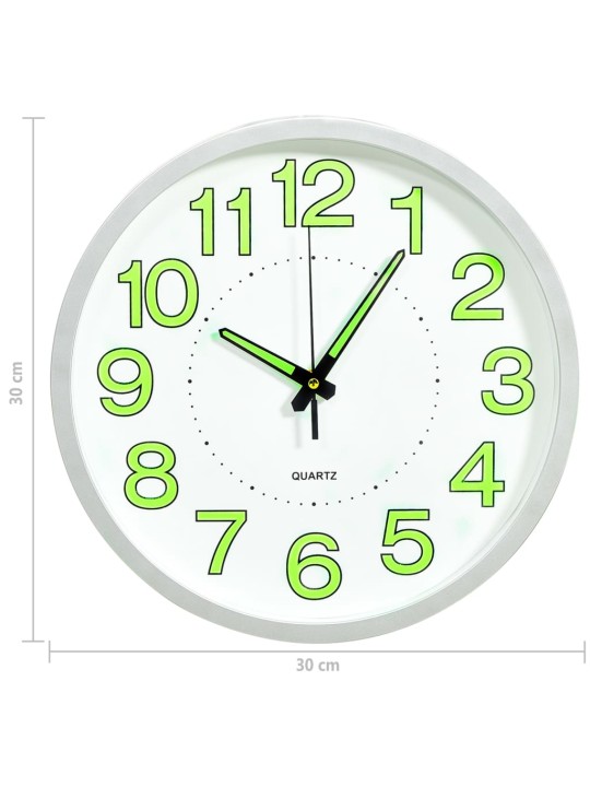 Svítící nástěnné hodiny bílé 30 cm