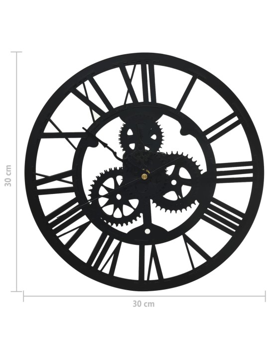 Nástěnné hodiny černé 30 cm akrylové