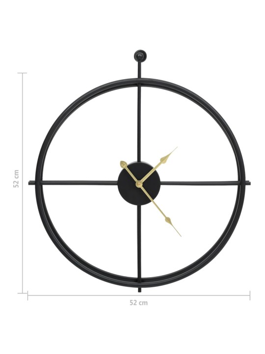 Nástěnné hodiny černé 52 cm železo