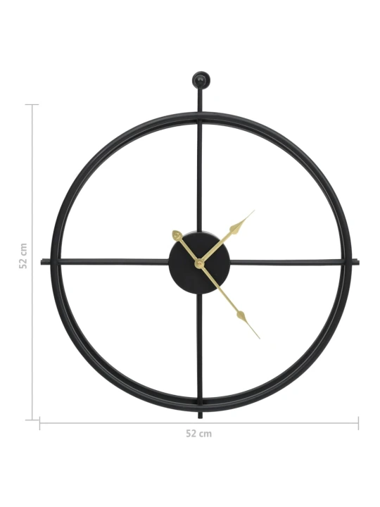 Nástěnné hodiny černé 52 cm železo