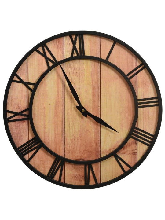 325172 Wall Clock 39 cm Brown and Black MDF and Iron