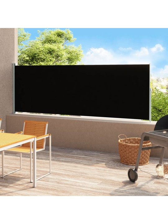 Zatahovací boční markýza/zástěna 220 x 500 cm černá