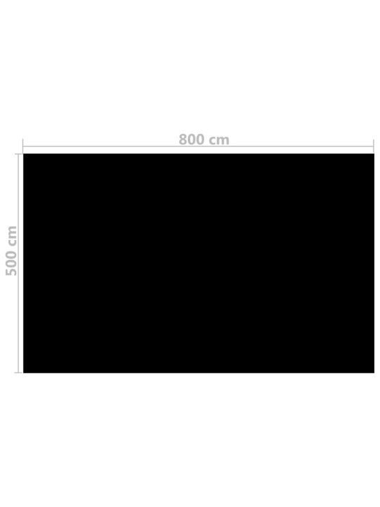 Obdélníkový kryt na bazén 800 x 500 cm PE černý