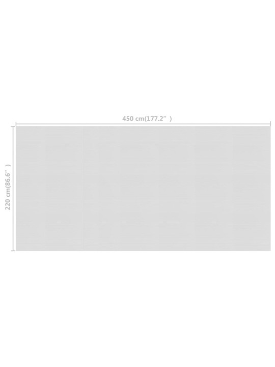 Plovoucí PE solární plachta na bazén 450 x 220 cm šedá