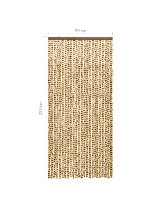Závěs proti hmyzu béžový a hnědý 90 x 220 cm Chenille