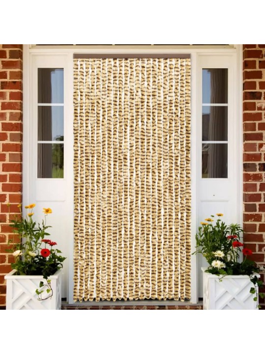Závěs proti hmyzu béžový a hnědý 90 x 220 cm Chenille
