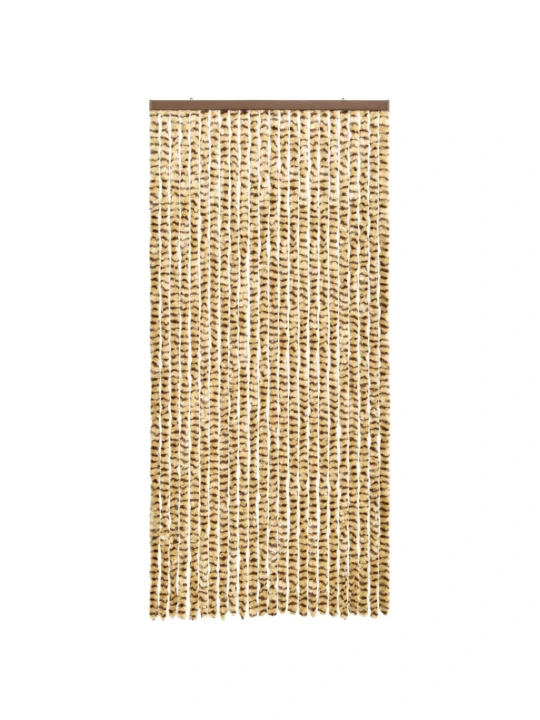 Závěs proti hmyzu béžový a hnědý 100 x 220 cm Chenille