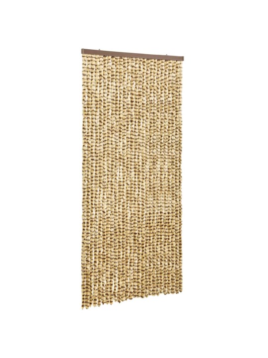 Závěs proti hmyzu béžový a hnědý 100 x 220 cm Chenille