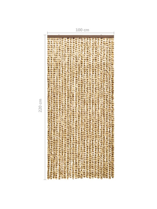 Závěs proti hmyzu béžový a hnědý 100 x 220 cm Chenille