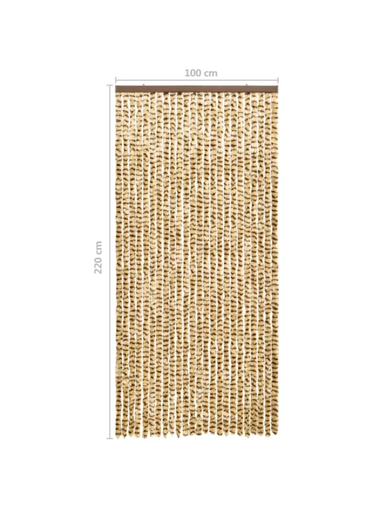 Závěs proti hmyzu béžový a hnědý 100 x 220 cm Chenille