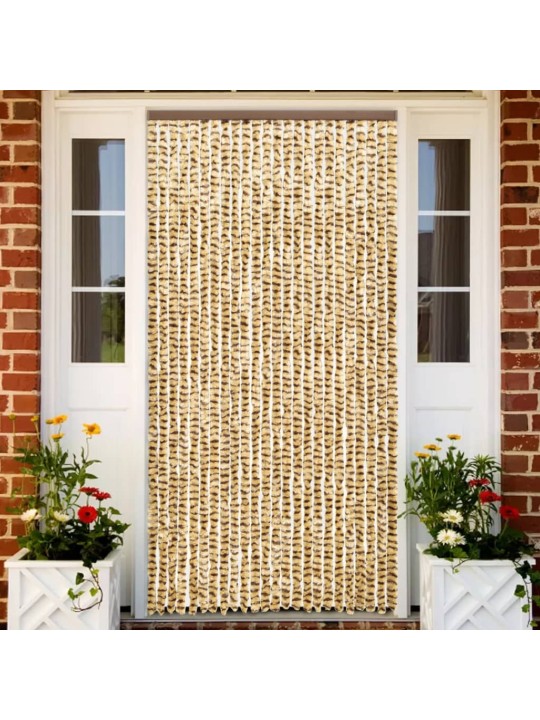 Závěs proti hmyzu béžový a hnědý 100 x 220 cm Chenille