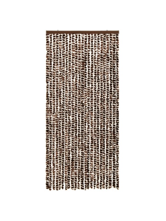 Závěs proti hmyzu hnědý a bílý 90 x 220 cm Chenille