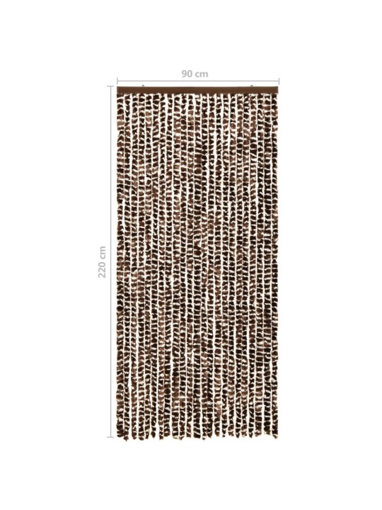 Závěs proti hmyzu hnědý a bílý 90 x 220 cm Chenille