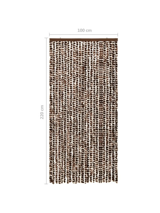 Závěs proti hmyzu hnědý a bílý 100 x 220 cm Chenille