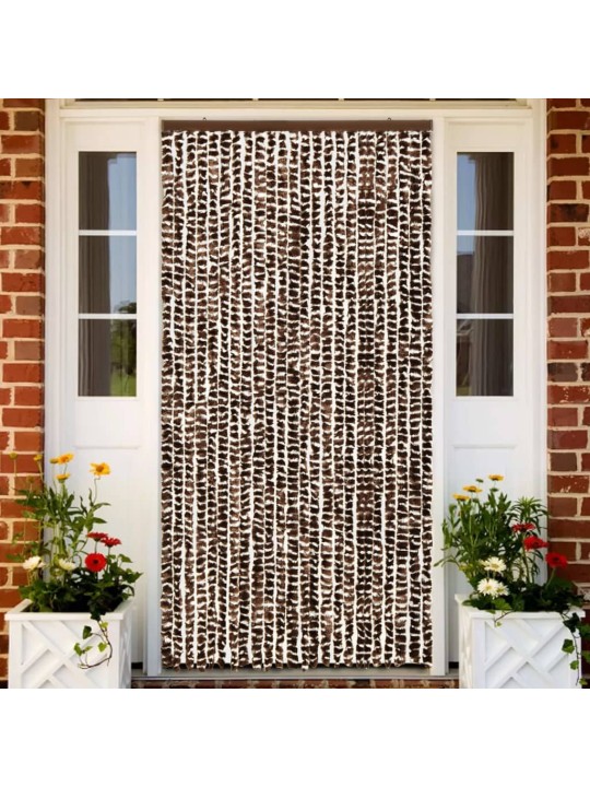 Závěs proti hmyzu hnědý a bílý 100 x 220 cm Chenille