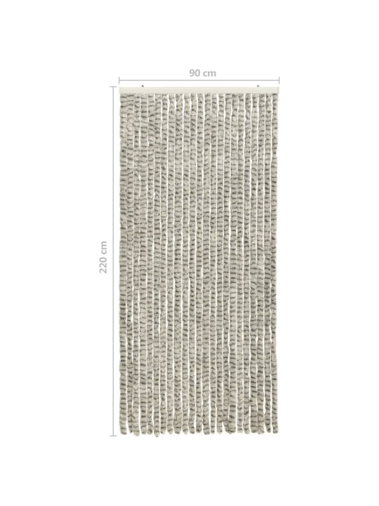 Závěs proti hmyzu světle a tmavě šedý 90 x 220 cm Chenille