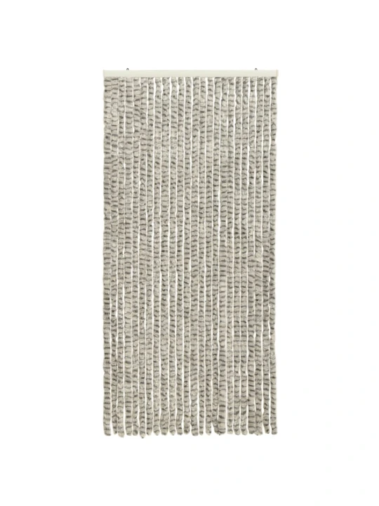 Závěs proti hmyzu bílý a tmavě šedý 100 x 220 cm Chenille