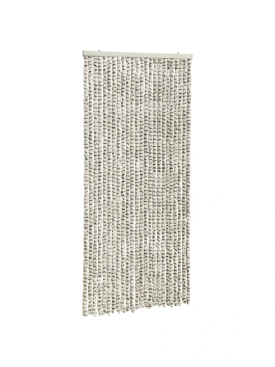Závěs proti hmyzu bílý a tmavě šedý 100 x 220 cm Chenille