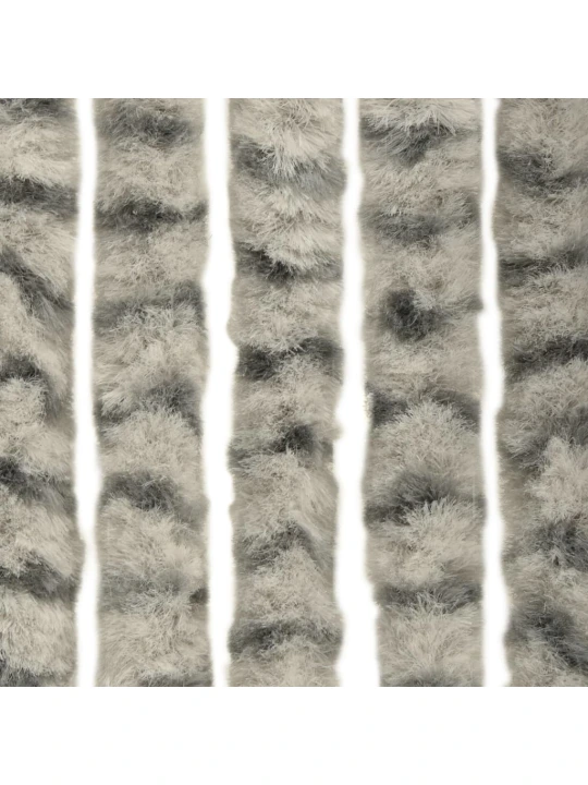 Závěs proti hmyzu bílý a tmavě šedý 100 x 220 cm Chenille