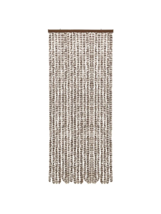 Závěs proti hmyzu taupe a bílý 56 x 185 cm Chenille