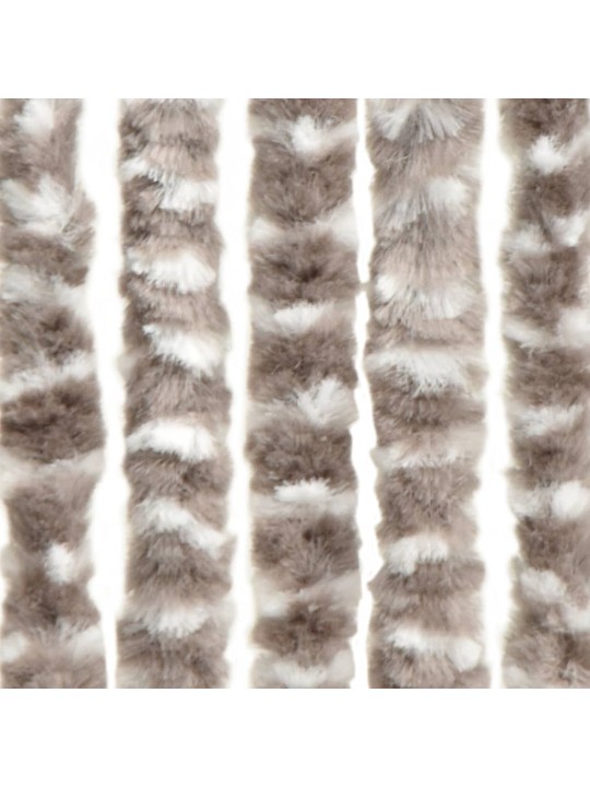Závěs proti hmyzu taupe a bílý 56 x 185 cm Chenille