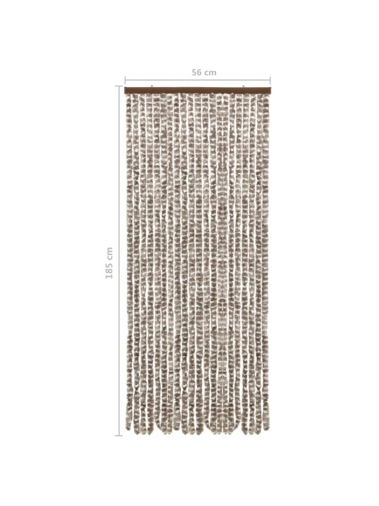 Závěs proti hmyzu taupe a bílý 56 x 185 cm Chenille