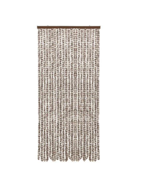 Závěs proti hmyzu taupe a bílý 90 x 220 cm Chenille