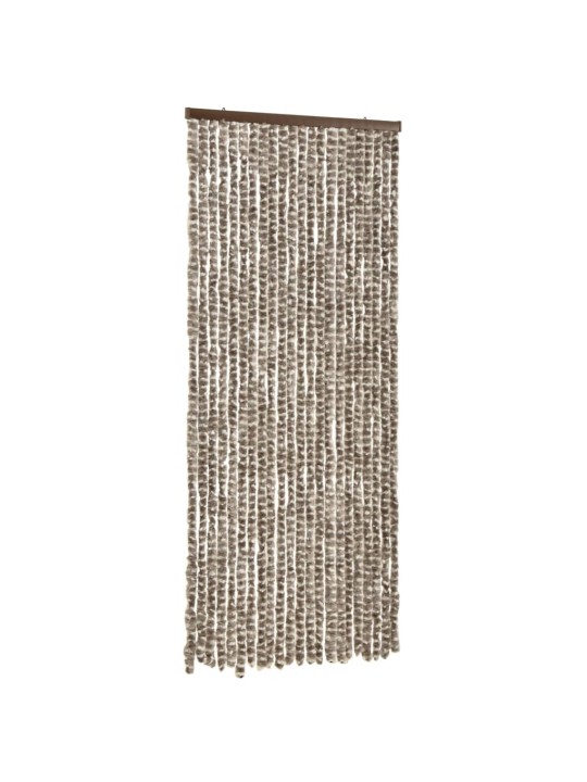 Závěs proti hmyzu taupe a bílý 90 x 220 cm Chenille