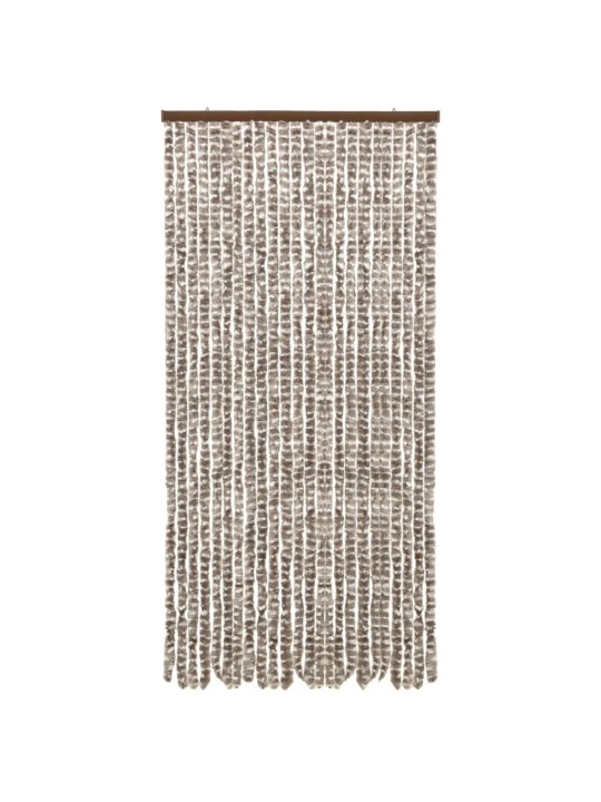 Závěs proti hmyzu taupe a bílý 100 x 220 cm Chenille